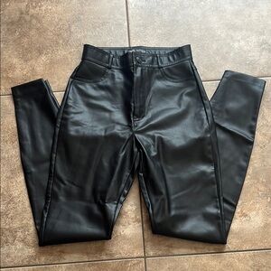 Zara Chic Black Leather Look Pants